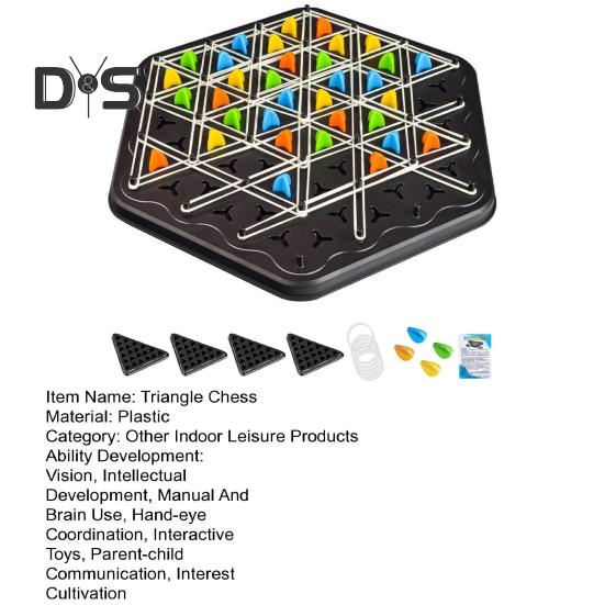 1 sada trojúhelníkové šachy desková hra pro 2 až 4 hráče geometrie učení zaměření logika školení výuková gumička trojúhelníková hrací deska strategická hra