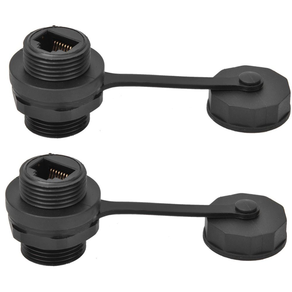 2 Pcs CAT6 RJ45 Connector IP68 Waterproof Feed Thru Coupler  Wiring Connecting