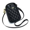 Leather Fashion Diamond Mobile Phone Bag Women's Vertical Small Bag Soft Leather Simple Shoulder Messenger Bag Large Capacity One Piece