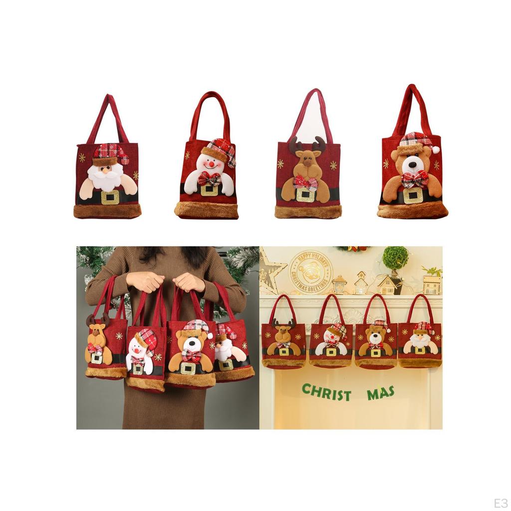 Christmas Doll Gift Bag, Treat Party Decoration, Tote Bag for Christmas, Birthday,