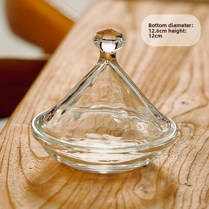 Coffee shop tasting plate, commercial cake display plate with lid, glass tasting dessert, creative bread, glass cover