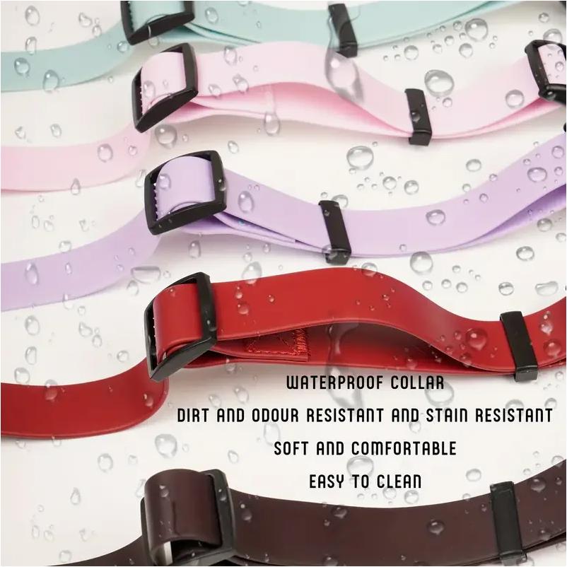 Dog Collar, Waterproof Plastic PVC Rubber WashableOutdoor Puppy Collars Durable Adjustable for Small Medium Large Dogs