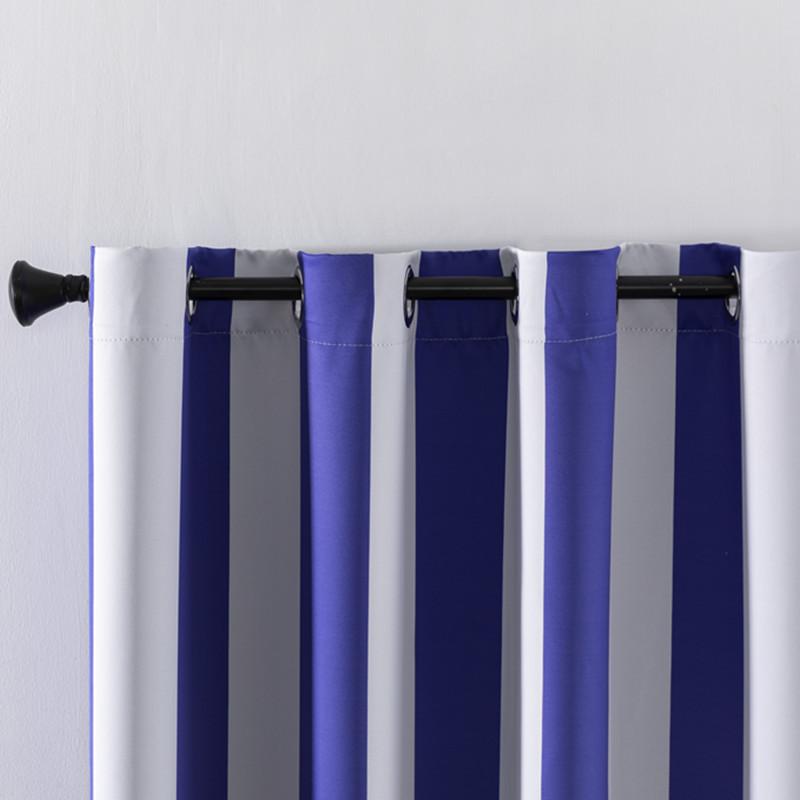 Full Blackout Striped Printed Curtain Fabric Finished Product