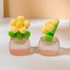 Yousheng 2 Pcs Mini Resin Artificial Flower Figurine Tiny Glow in The Dark Potted Flower for Dollhouse Miniature Landscape Home Office