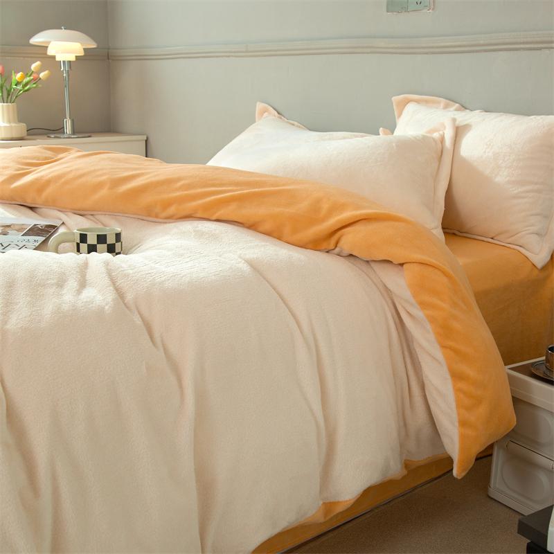 Winter Flannel Duvet Cover Solod Color Soft Warm Quilt Cover Cozy Thick Comforter Cover for Adults Children Queen King Bed Linen