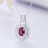 Flower design Natural longrido ruby Ring Earrings Pendant Necklace Set 925 sterling silver jewelry for women's daily party gifts