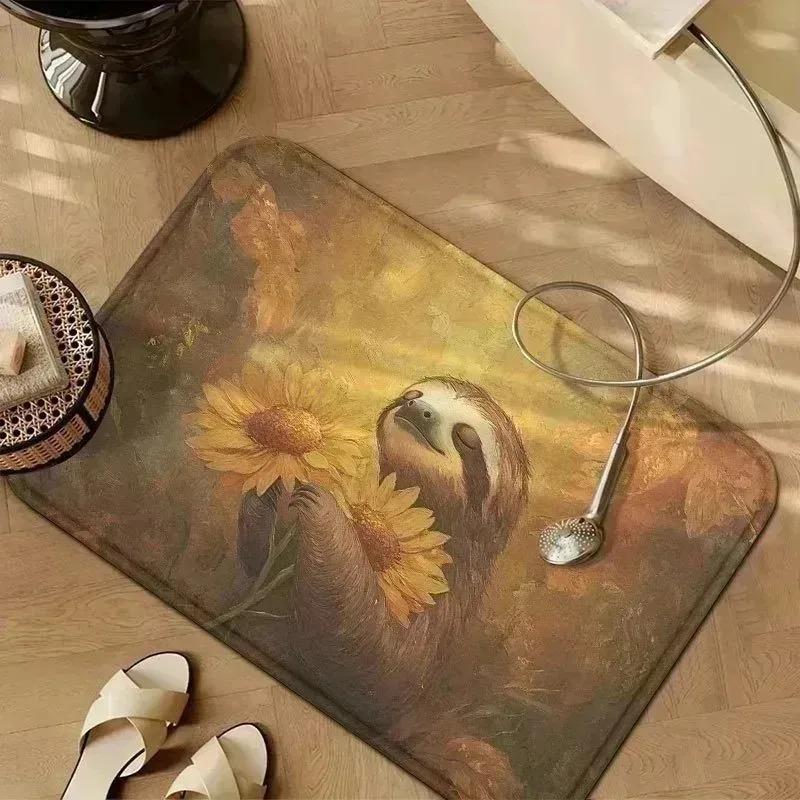 1PC Paw Print Pattern Kitchen Rug Non-Slip Door Mats Pop Design Bathroom Rug Bath Mat Carpet for Home Sink Laundry Decor