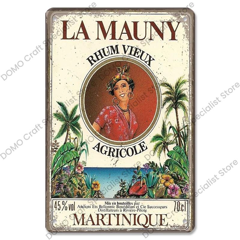 Rum Brand Plaque Vintage Metal Tin Signs Captain Mermaid Metal Poster Retro Wall Art Decor for Bar Pub Club Living Room Home