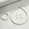 Fashion Pearl Necklace Bracelet Earrings Set , 3 - Piece Jewelry Set for Daily Office Party Wear