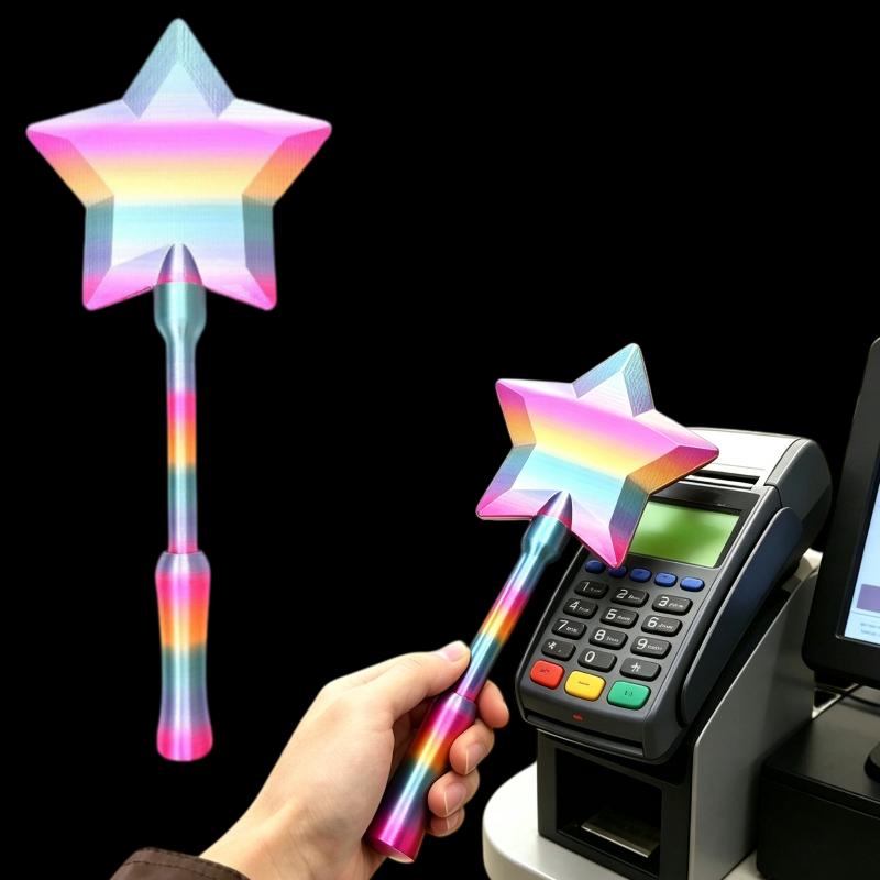 1Pcs Credit Card Holder Daily Creative 3D Printed Fashion Telescopic Wand Tap To Pay Portable Cute Star Magic Wand Holder