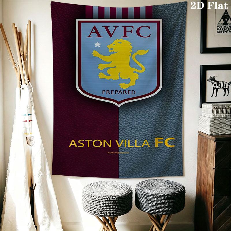 Aston Villa F.C Wall Hanging Printed Fabric Blanket Decorative Tapestries for Bedroom Living Room Home Decor