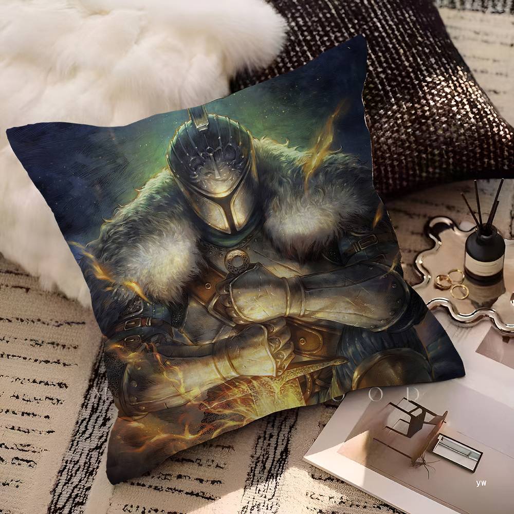DARK SOULS Adventure Game Pillow Covers Cartoon Sofa Decorative Home Double-sided Printing Short Plush Cute Cushion Cover