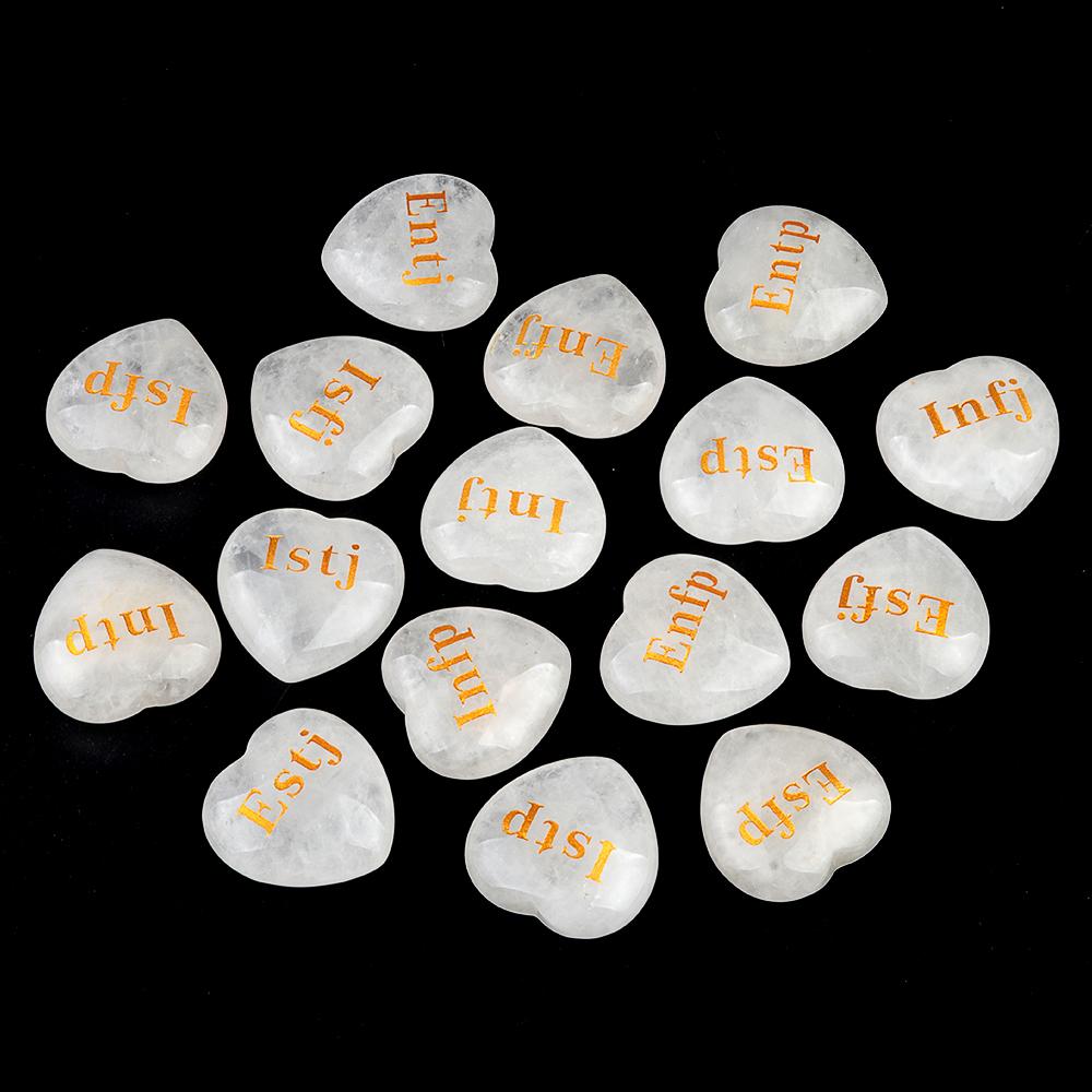 Crystal Ornaments Natural Stone Clear Quartz Heart-Shaped Decorative Ornament Lucky Gift Spiritual Jewelry