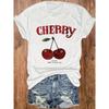 CHERRY HAPPY HAVE A NICE DAY Letter Print Women's T-shirt