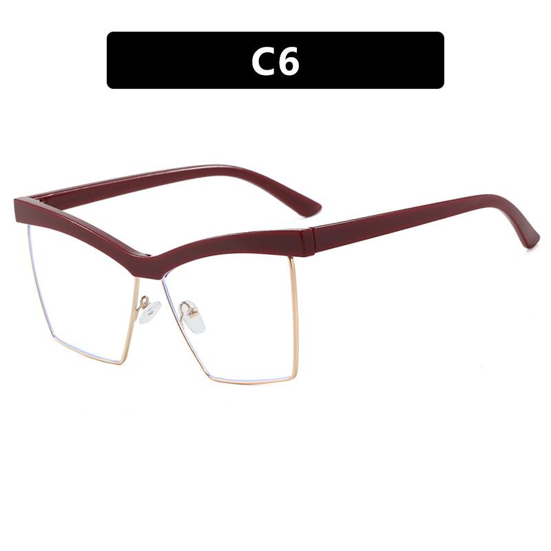 Women's glasses, cat's eye large-frame square glasses.