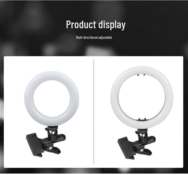 6-inch Fill Light & 8-inch Ring Clip Light for Video Conferencing and Live Streaming