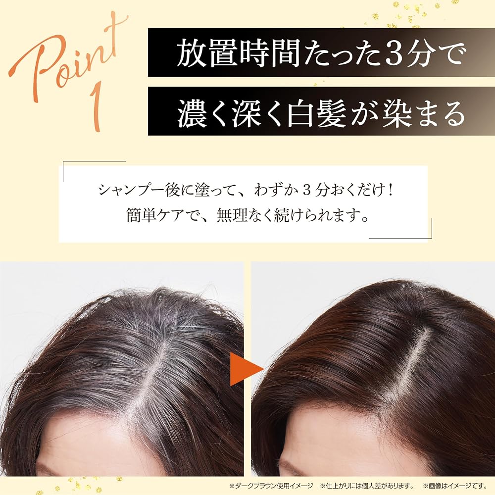 Kagayaku Cosme ARGANESE Oil-In-Color Care 180g with Brush Dark Brown Natural Brown for Gray Hair