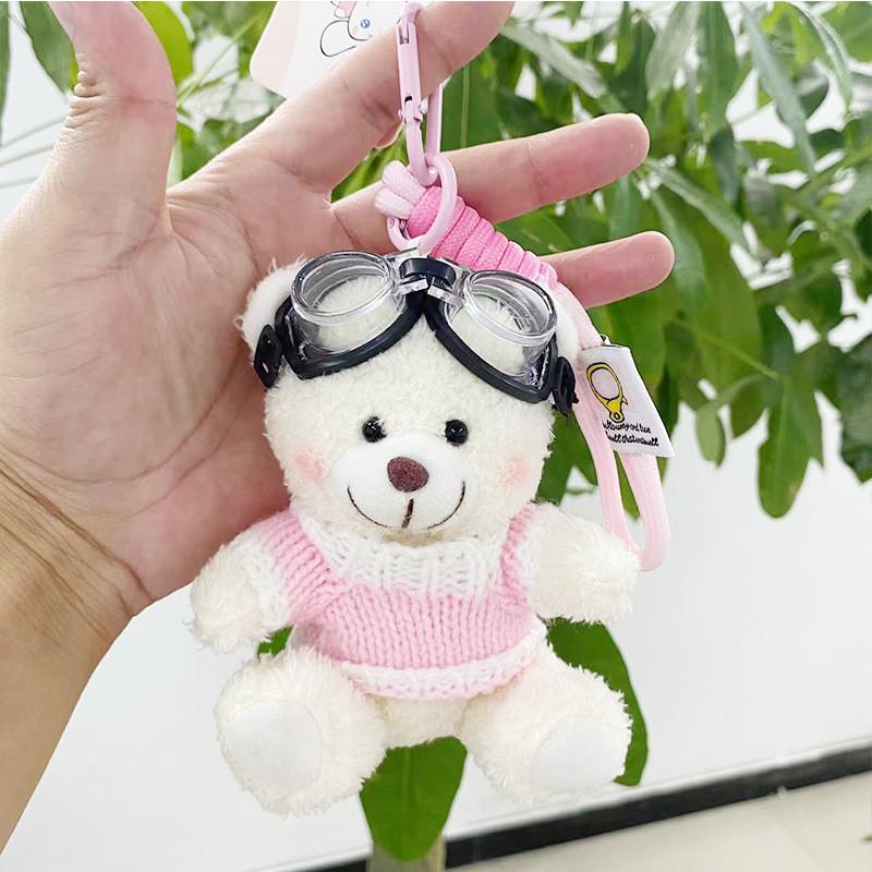 Verspielter Bär Plüschschlüsselanhänger mit mehreren Farbauswahlen für entzückendes Taschenzubehör