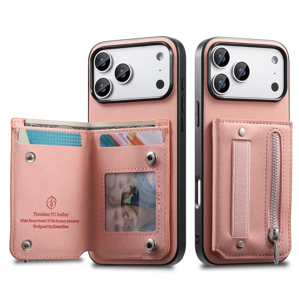 Wrist Strap Flip RFID Wallet with Card Holder Phone Case for IPhone Air 17 16E 16 Plus 15 14 13 12 11 Pro Max Leather Cover