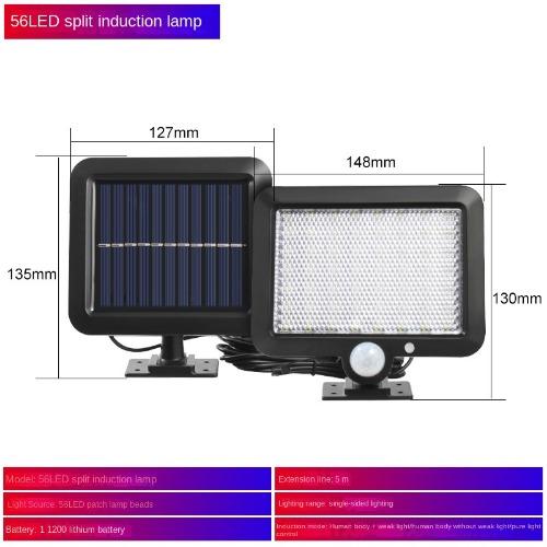 56LED Induction Wall Lamp Waterproof Split Solar 100COB Separated Human Body Induction Courtyard Lamp Garage Lamp