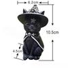 Garden Witch Cat Sculpture Gothic Kitten Decoration Halloween Magic Cat Statue Resin Craft Ornament Home Outdoor Courtyard Decor
