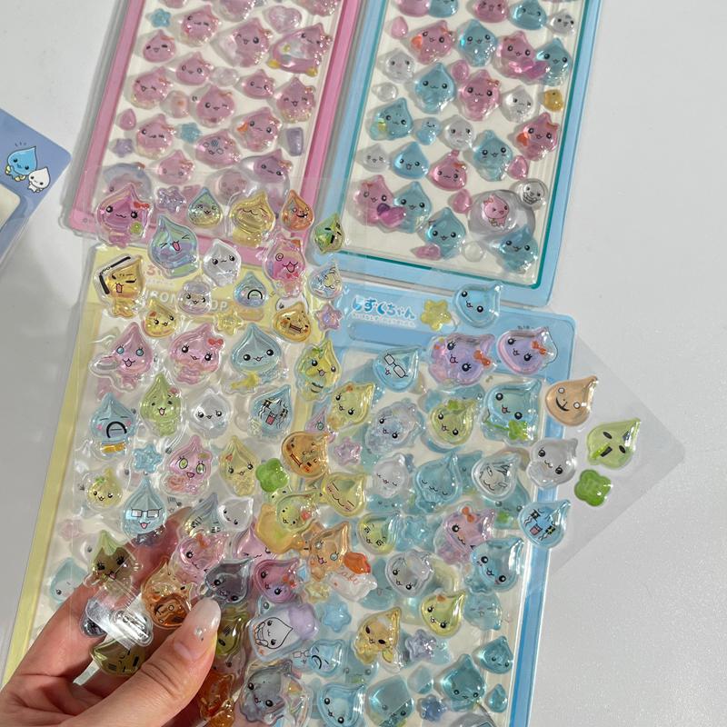 Japan Style Solid Jelly Stickers Kawaii 3D Sticker Water Droplet Diy Stationery Stickers Party Favors Students Gifts Stickers