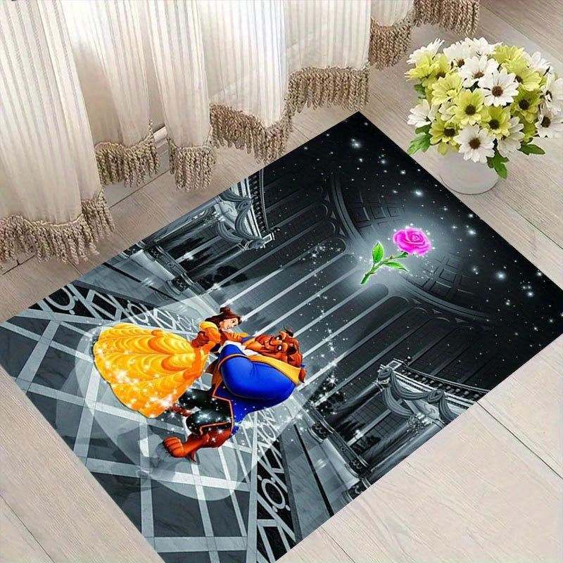 1pc beauty and the beast Pattern Carpet Area Rug Non slip Carpet Hand Washable Floor Mat Suitable For Living Room Bedroom Home Decor Room Decor