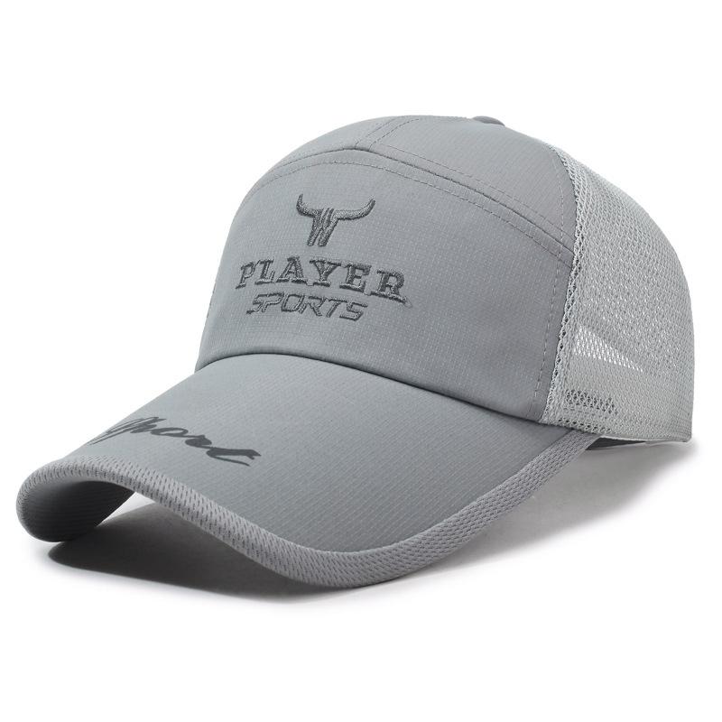 Summer Hat Men S Sports Fashion Baseball Cap Outdoor Fishing Sun Protection Mesh Baseball Cap Men S Sun Hat Adjustable серый