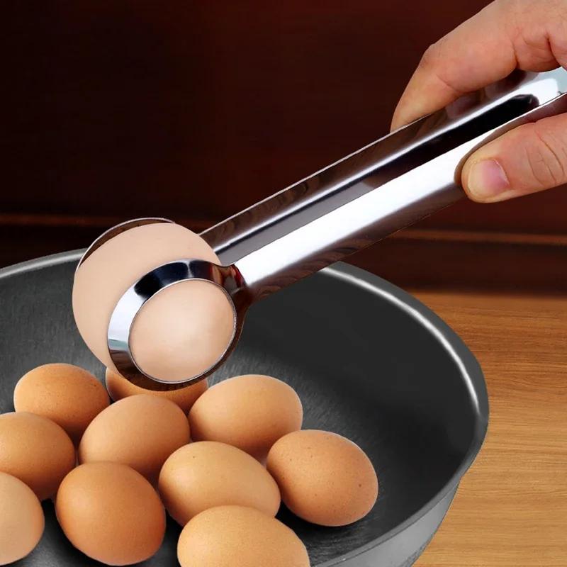 Boiled Egg Tongs Stainless Steel Kitchen Tongs Egg Clip Meatball Clamp Salad Food Tongs Egg Cooking Tools Kitchen Accessories