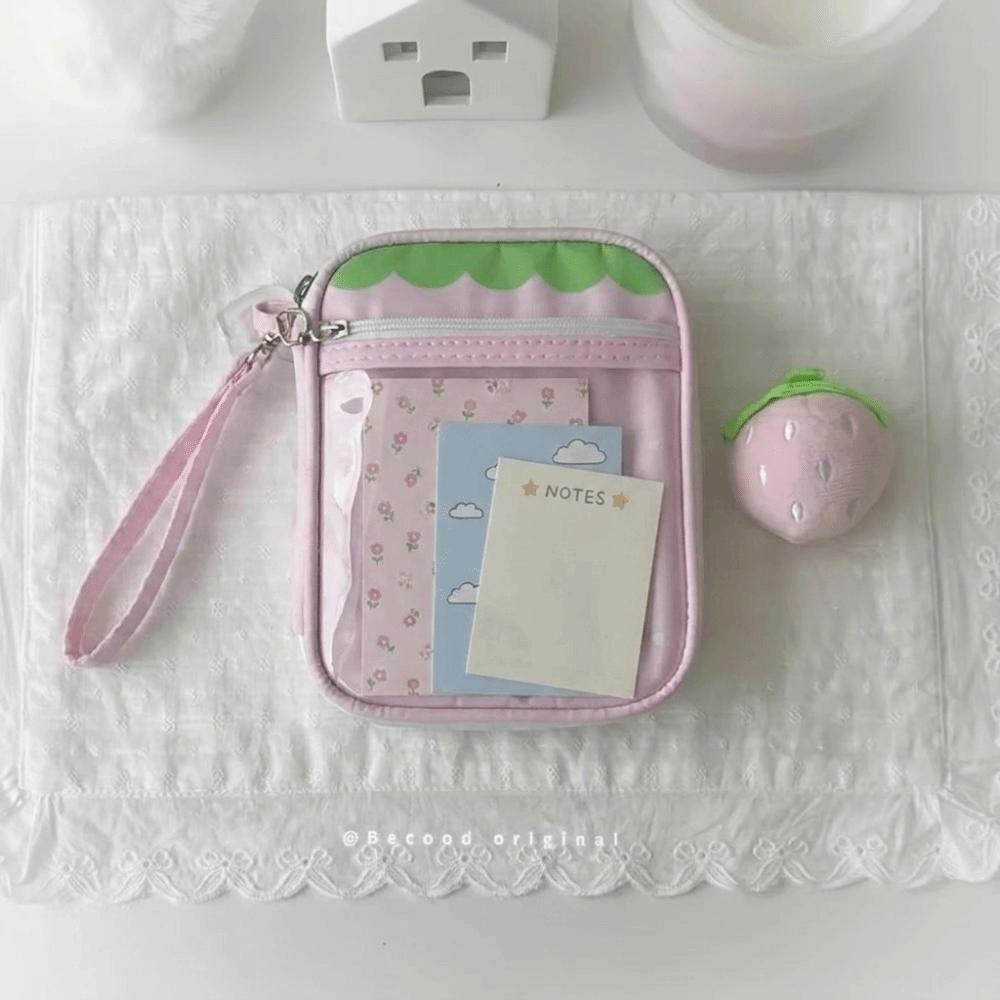 Korean-Style Passport Holder Strawberry Design Compact Travel Wallet Ticket Storage Bag  City Tours