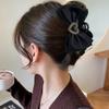 Women's Hair Cubic Ribbon Black Clip