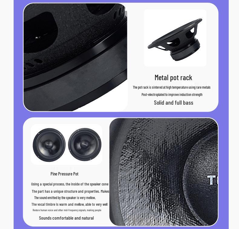 6.5" 2-Way Car Door Speaker Set for Audio Upgrade