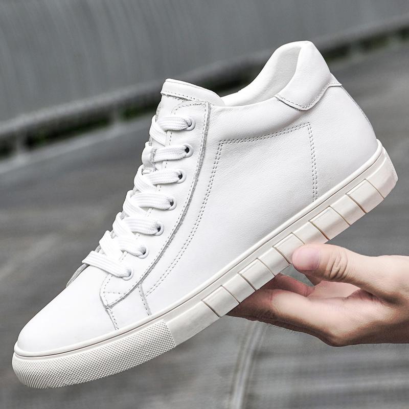 

Повседневная обувь из натуральной кожи, высококачественные мужские туфли на шнуровке для скейтбординга, мужская обувь для бега на открытом воздухе 2024, легкие мужские ботильоны 45 белый