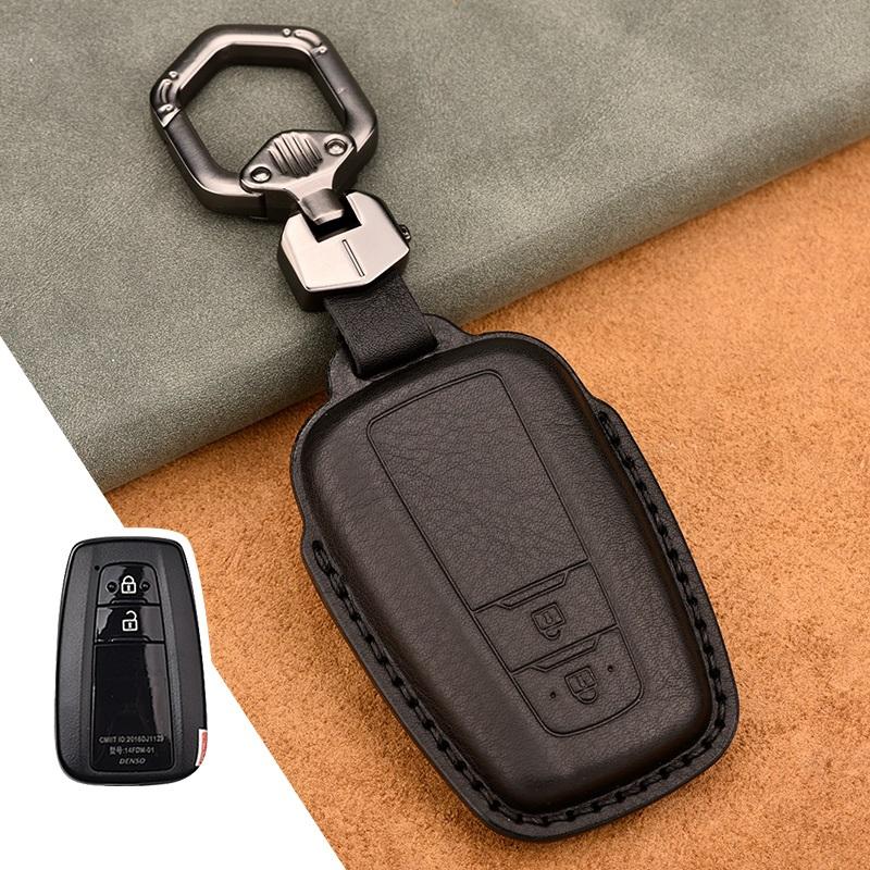Echtes Leder Auto Fernbedienung Schlüsselanhänger Hülle Für Toyota Camry Prius Corolla C-HR CHR RAV4 Avalon Land Cruiser Prado
