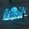 Glow-In-The-Dark Blue Octopus Sticker For Bathroom And Kitchen Sinks Self-Adhesive Removable Wall Sticker Waterproof