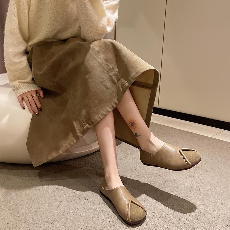 2025 Women Shoes Autumn Soft Female Footwear Square Toe Fall Summer Dress New Square Toe Shoes Woman Flats Shoes