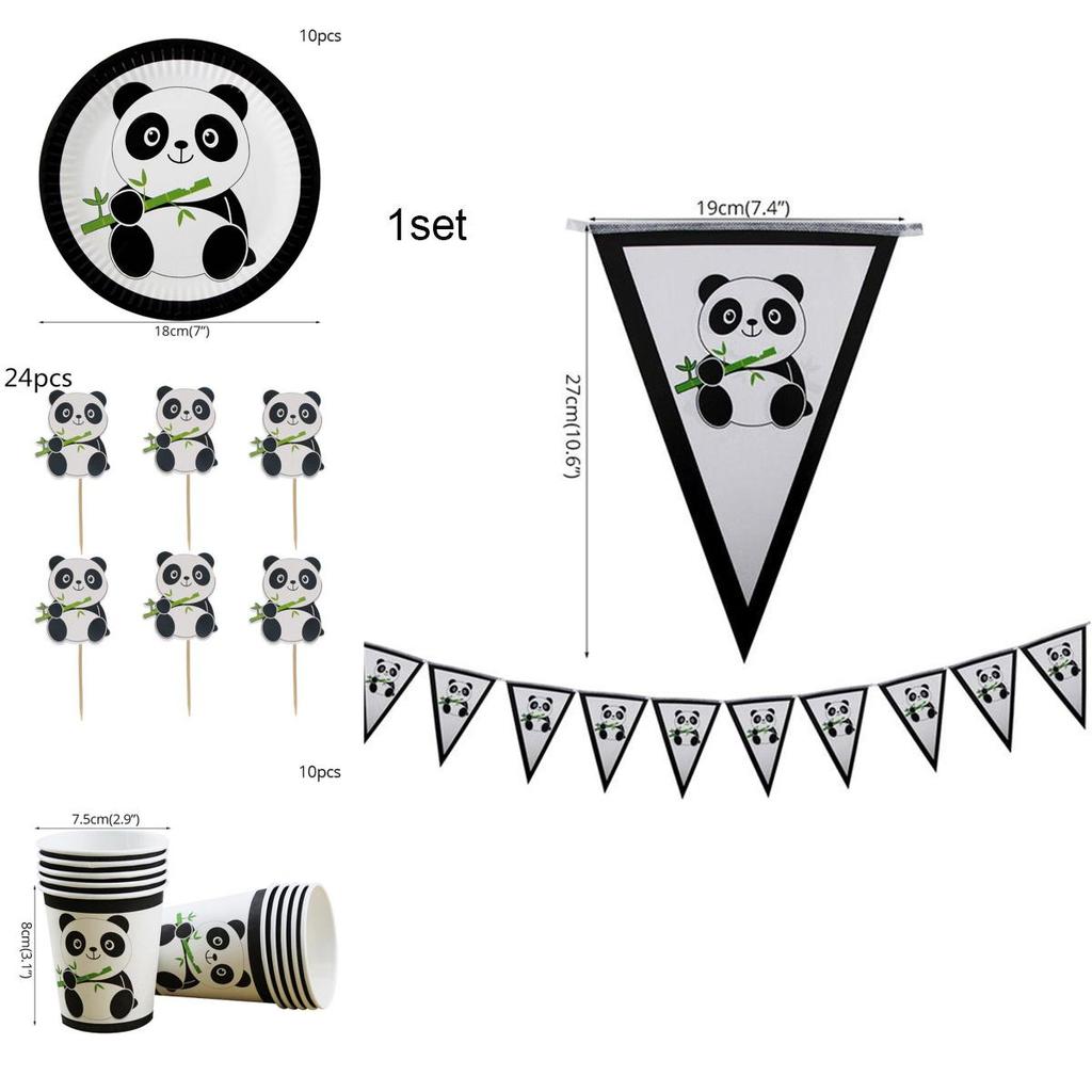 Adorable Panda Animal Party Supplies Tableware Decor For Kids Birthday Celebrations