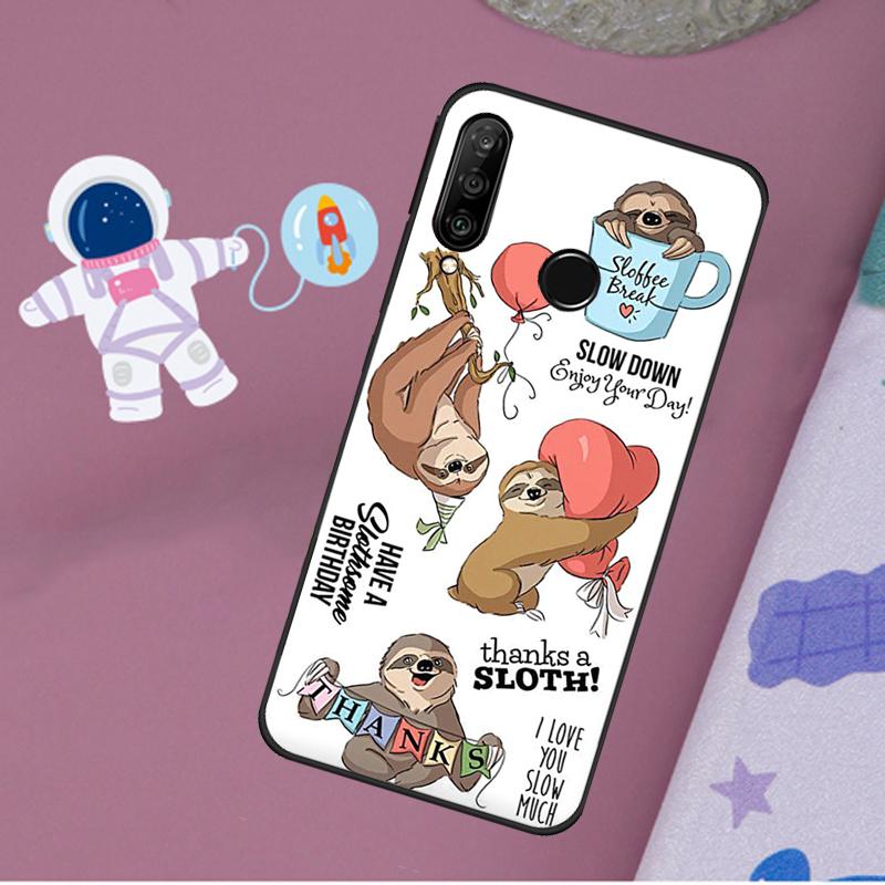Funny Cute Sloths For Huawei Nova Y72 Y73 Y60 Y70 Y90 Y61 Y91 7i 8i 11i 12i 12s 9 10 SE P20 P30 P40 Lite Case