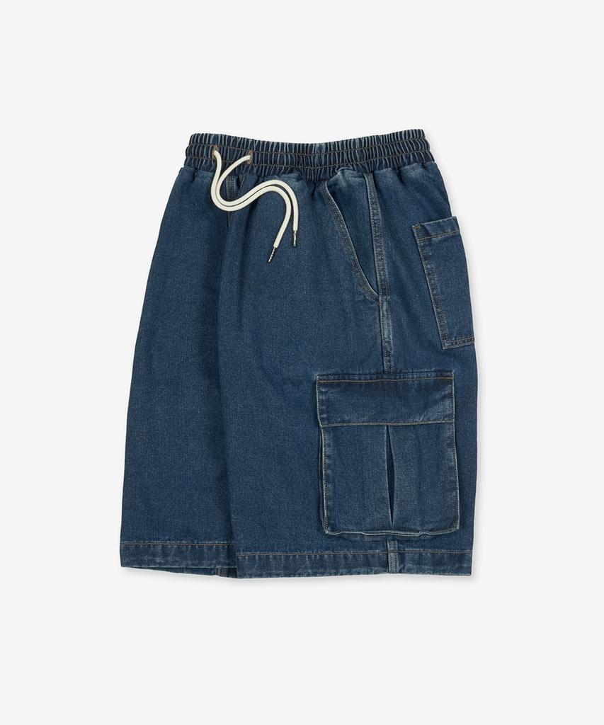 AGOD [2Pack] Bermuda Wide Single-Pleat Cargo Denim Shorts - 3 Colors