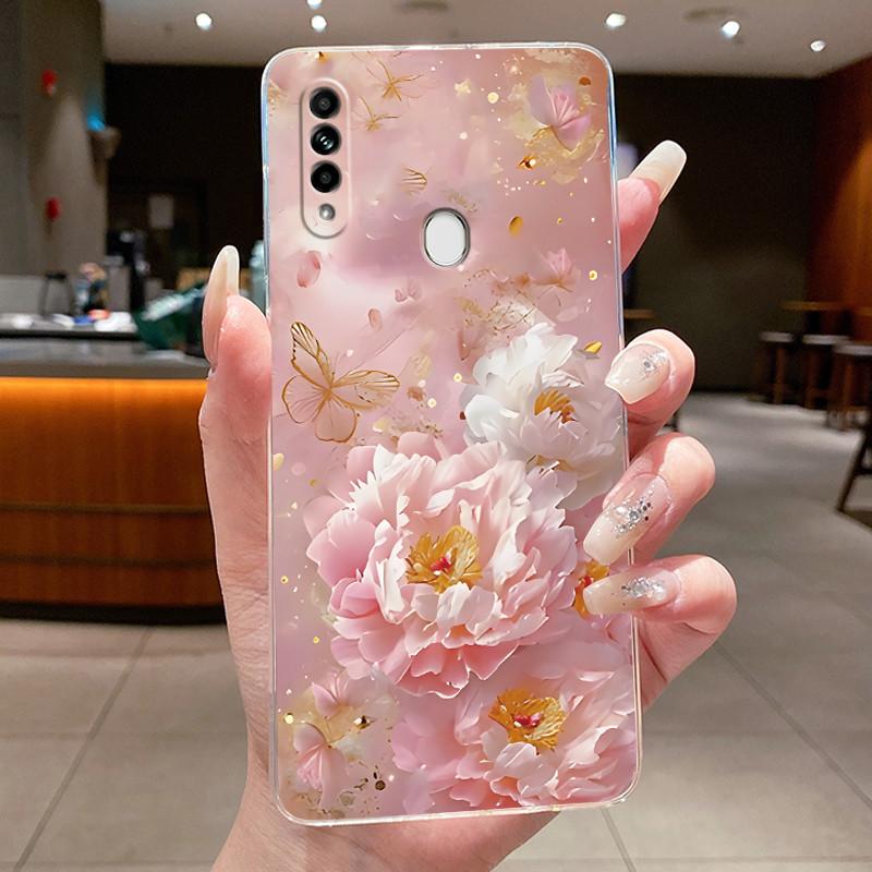 Case For OPPO A31 2020 / OPPO A8 2019 Coque Capa Flower Butterfly Phone Cases CPH2015 Soft Silicone Transparent TPU Jelly Cover