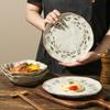 Japanese coarse Tao Pan, color plate, household tableware, high-grade pasta plate, ceramic tableware.