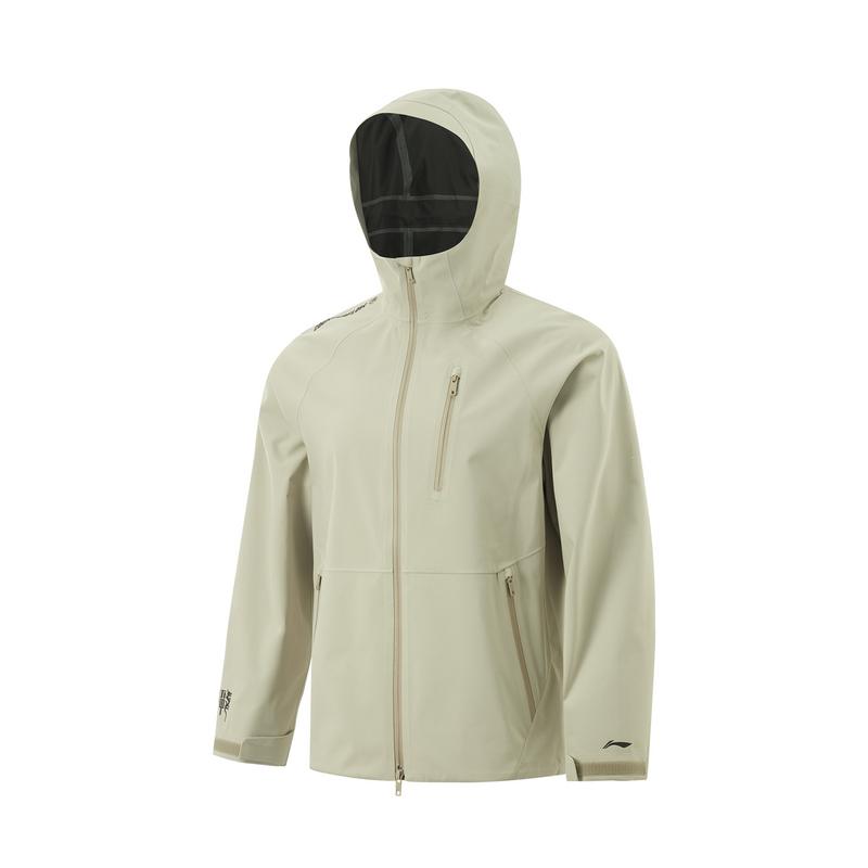 Li-Ning CF Shuo Wanlongjia Unisex Loose Hooded Waterproof Windbreaker Limestone AEMU049-1 XL