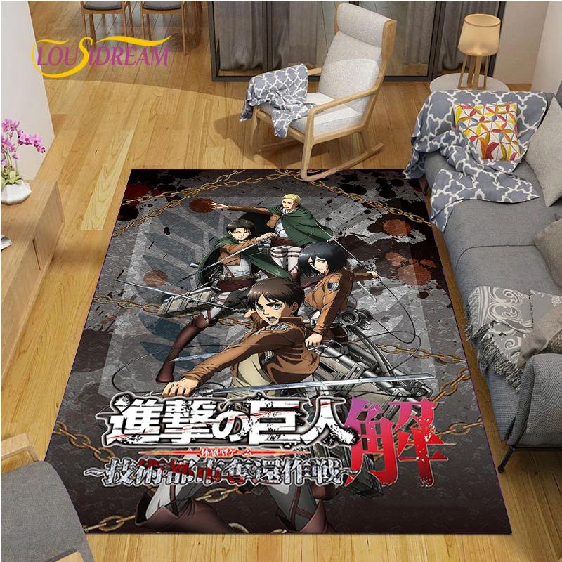 Attack On Titan Carpet for Living Room Bedroom Rug Kitchen Door Unslip Floor Mats Birthday Gift Photography Props Alfombra Rug