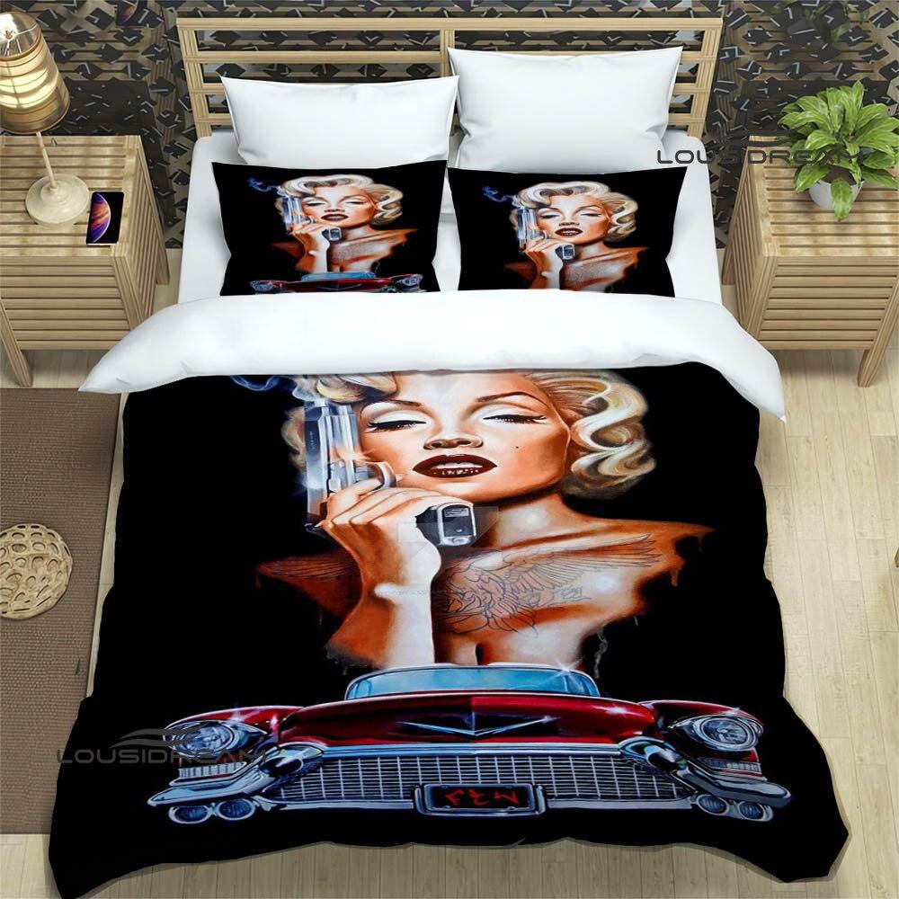 Three-Piece Marilyn Monroe Digital Printing Kit Bedding Home Textiles