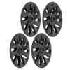 4PCS 18in Wheel Hub Cap Gloss Black Fully Wrapped Wheel Rim Hubcap Replacement For Model 3 2017 To