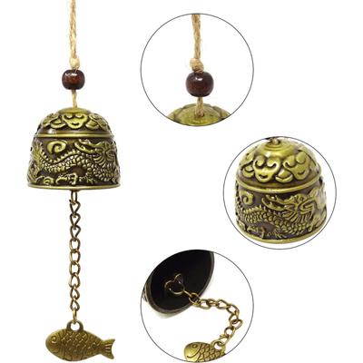Windspiel Dekoration Glocke Drachen Anhänger Hängende Glocke Kreative Tempelglocke Drachen Fisch Ornament Wandbehang Glocke Heimdeko