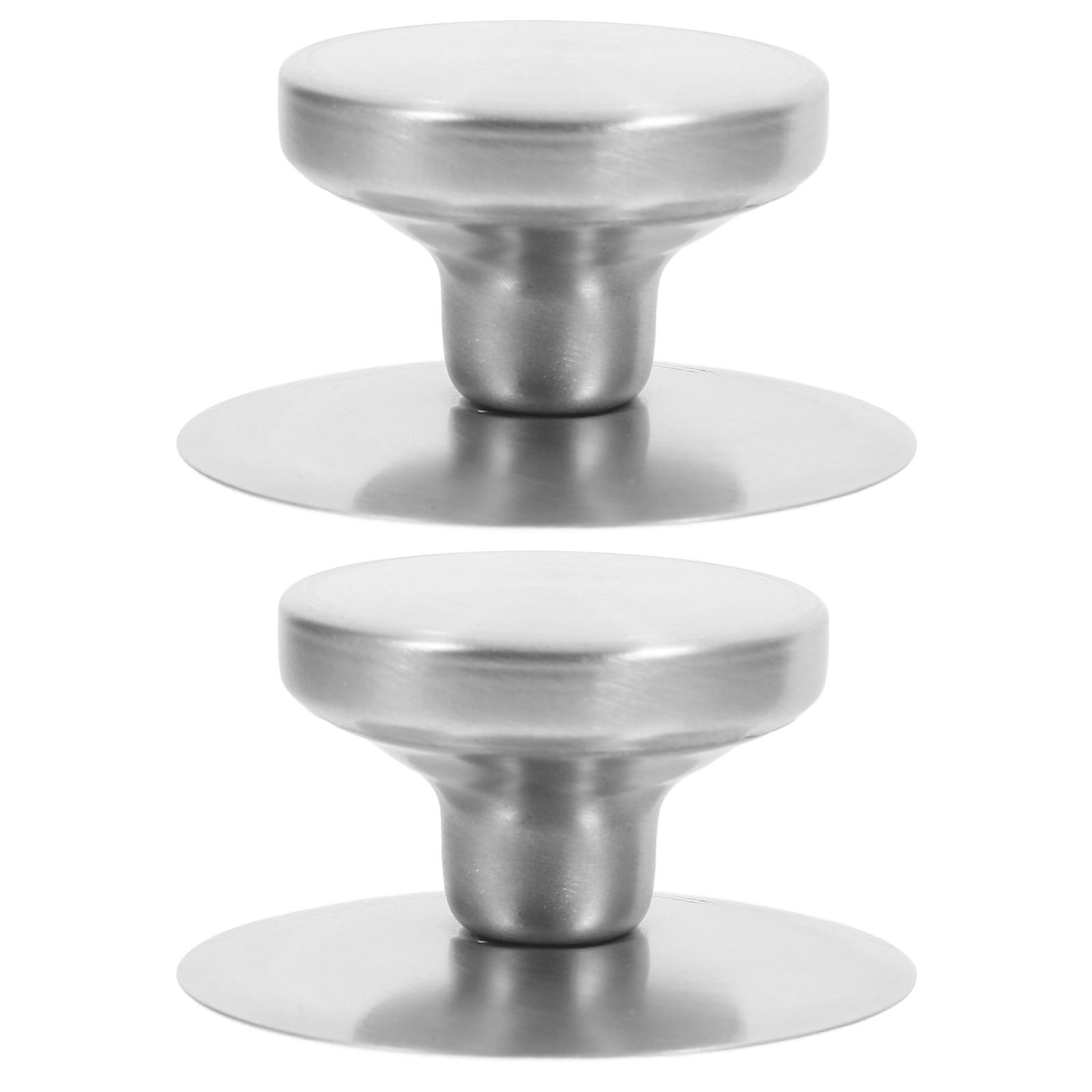 

2 Pcs Stainless Steel Pot Lid Knob Replacement Handle Cookware Parts Pan Lid Handle Universal Kitchen Gadgets Heat Resistant серебряный