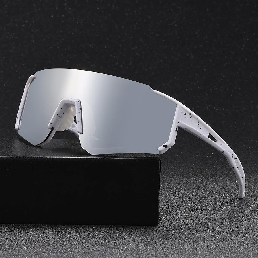 

1pc Unisex Fashion Colorful Personality Glasses For Daily Cycling Vacation Music Festival Driving Clothing Accessories серебряный