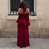 2026 Spring Elegant Slim Fit Women's Long Dress with Sexy Lace Patchwork and European-American Design