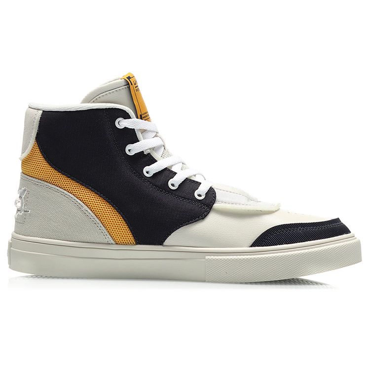Li Ning CF Su Series Wear Resistant Breathable Non Slip High Top Skate Shoes Men Skate Shoes Blue Yellow AGCR079-3